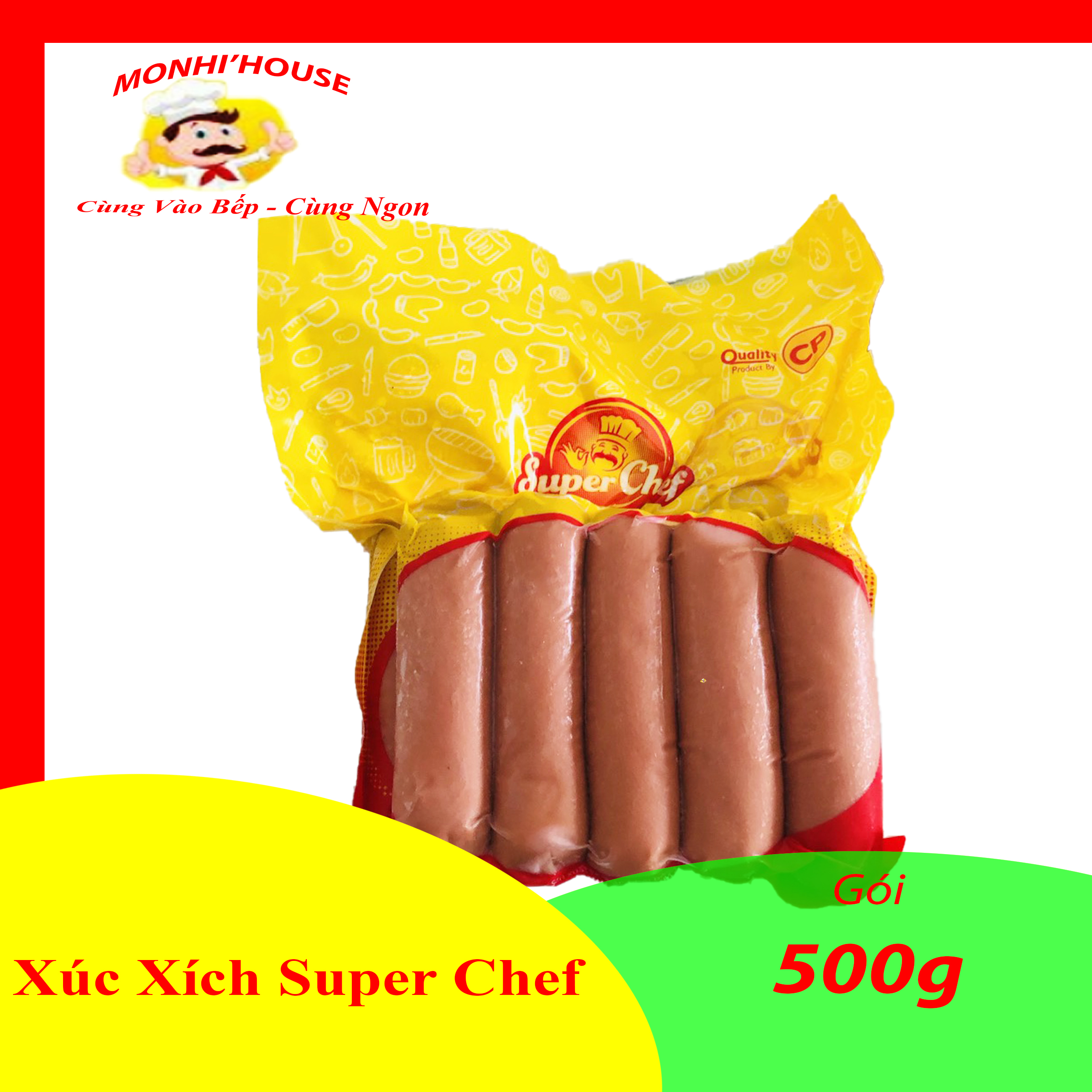 Xúc xích đức superchef cp gói 500g_ 10 cây