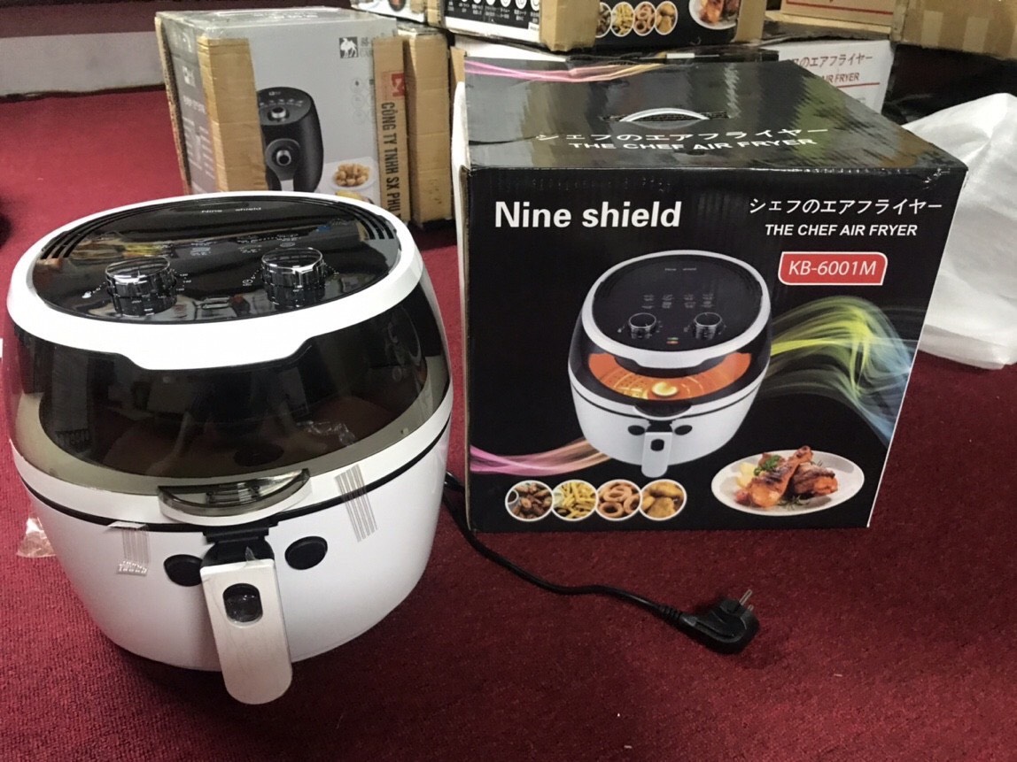 Nồi chiên không dầu Nine Shield 8 Lít, Loại Điện Cơ, Tự đảo, 1500W. Mẫu Mới Nhất 2020 siêu đẹp