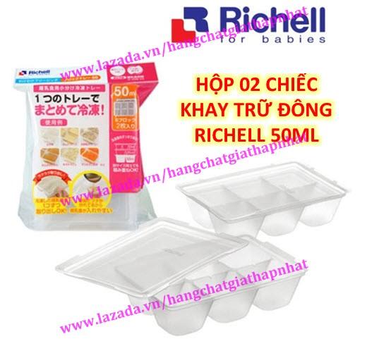 (Cam kết chính hãng) Hộp 02 khay trữ đông Richell RC49090 (50ml / khay) (Công nghệ Nhật)