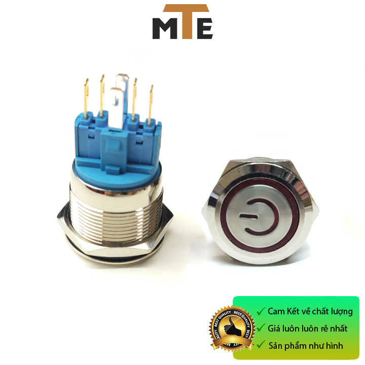 Nút nhấn giữ chống nước có LED 22mm 220V