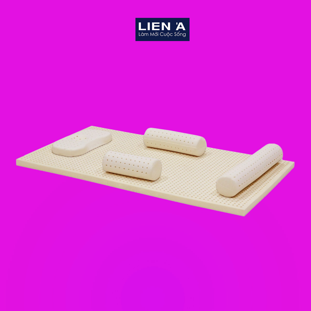Combo Nệm Cao Su Em Bé Liên Á PomPoms - Cao 5cm