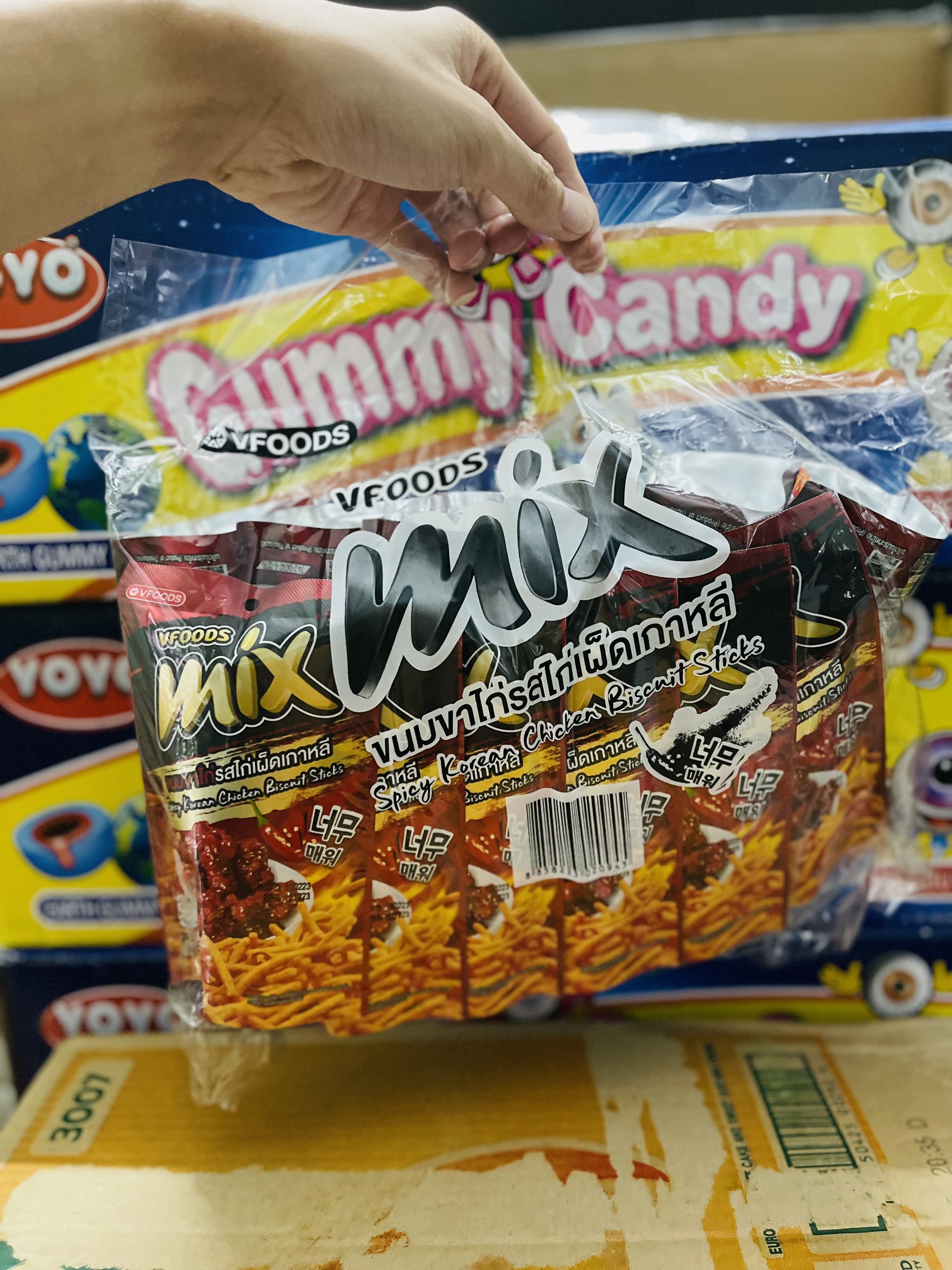 6 gói bánh que cọng mix thái lan gói 20 gram
