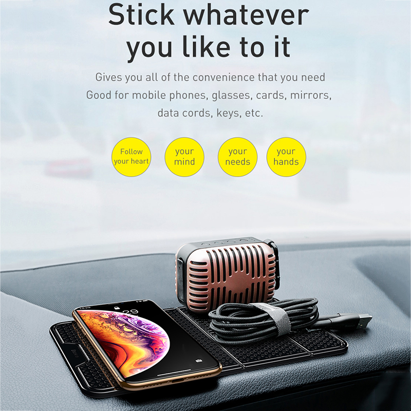Baseus Reusable Paste Car Phone Holder for Cell Mobile Phone Car Wall Desk Sticker Multi-Function Nano Rubber Pad Car Mount Holder Stand