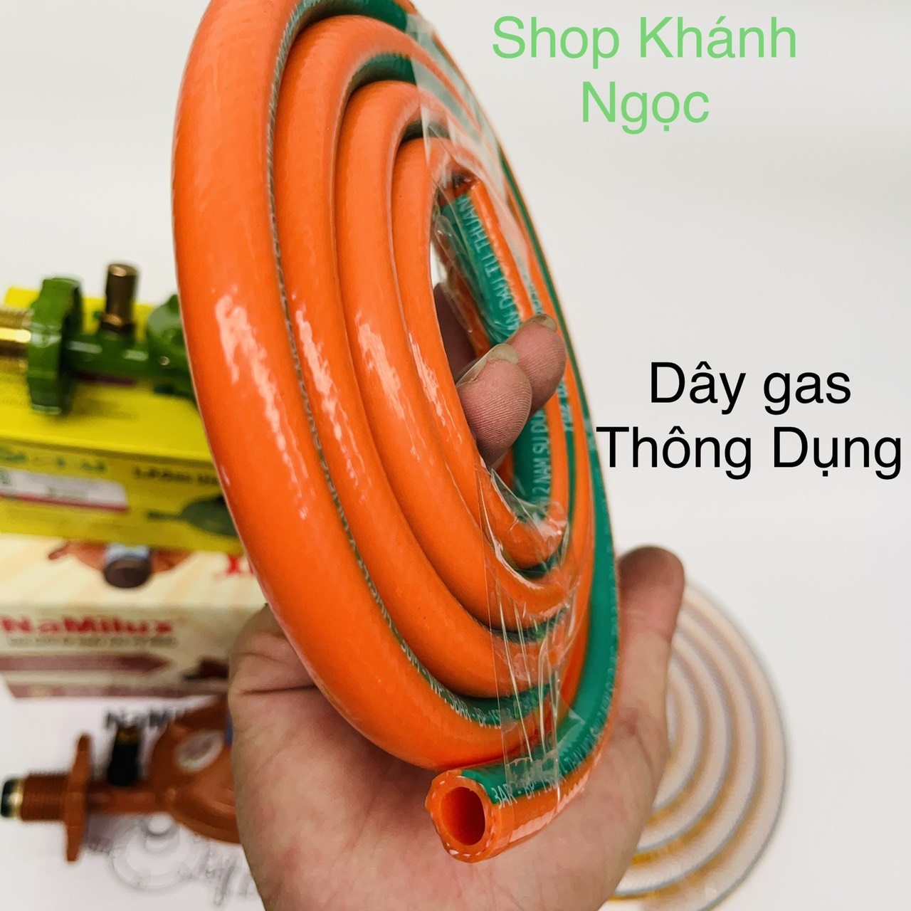 Van gas tự động NAMILUX +DÂY dẫn gas đai siết- Tự động ngắt gas, Lắp cho Tất cả các bình gas, Trừ bình đỏ,Xanh van chụp