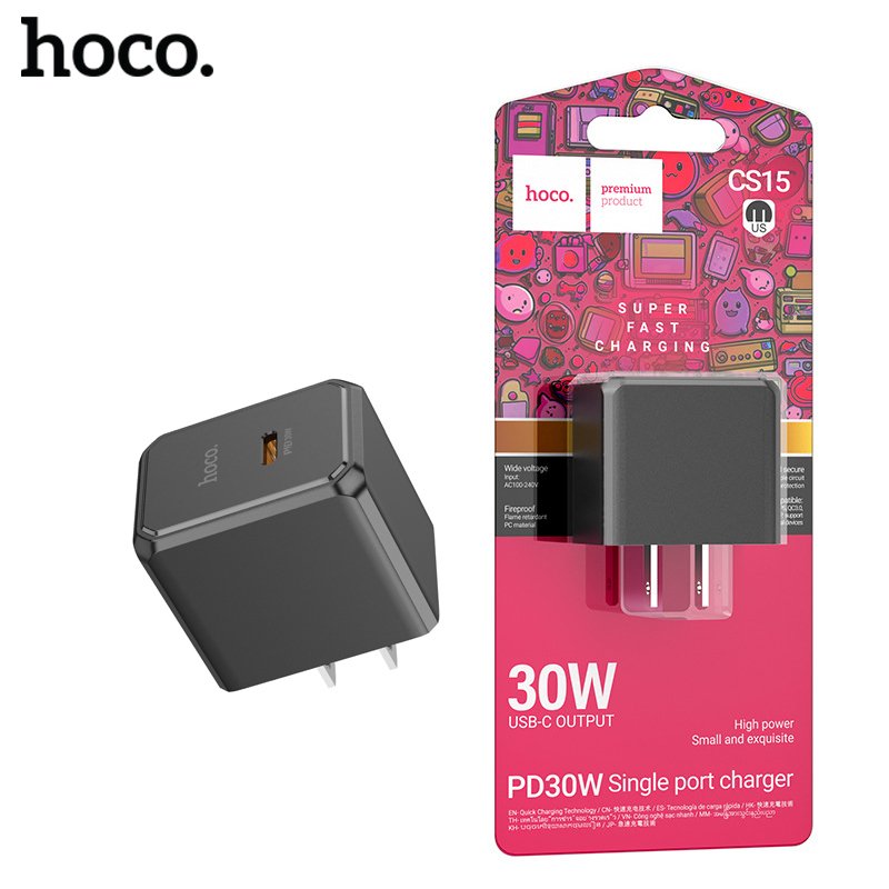 Củ sạc nhanh 30w Hoco CS15 có cổng sạc type-c và chân cắm dẹp