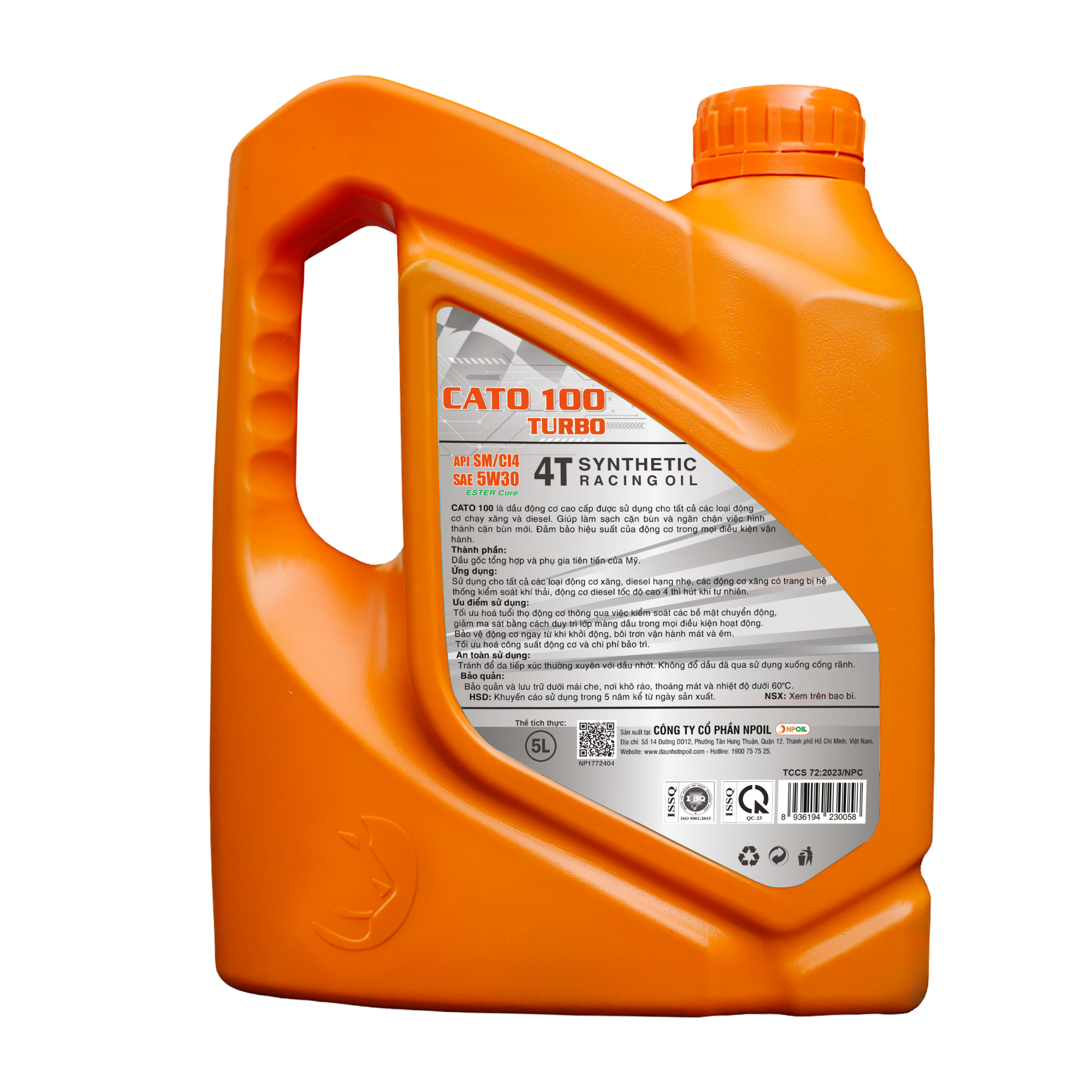 DẦU ĐỘNG CƠ Ô TÔ CATO 100 - API SM/CI4 - 5W30 - 4L/5L