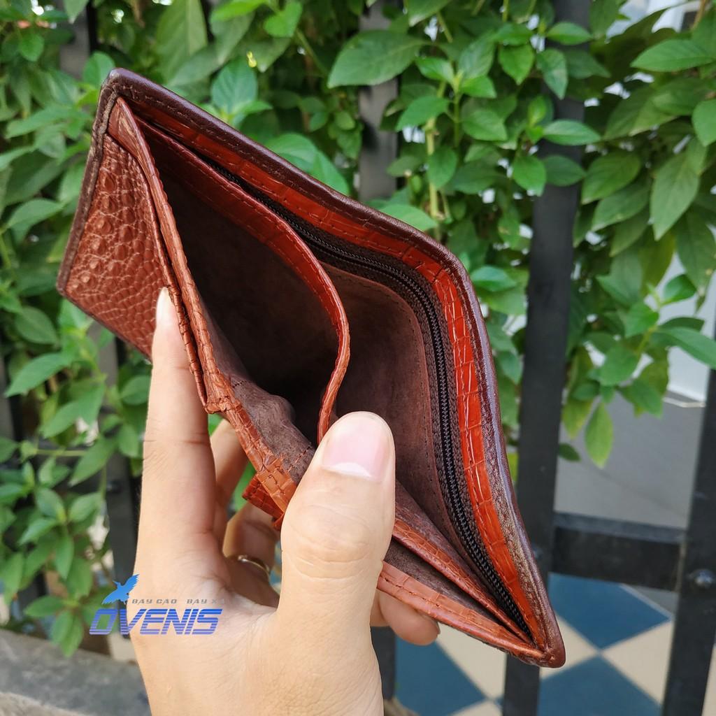 [FREE SHIP] Bóp Da Cá Sấu. Dáng Đứng 2 Mặt Sang Trọng Cho Nam