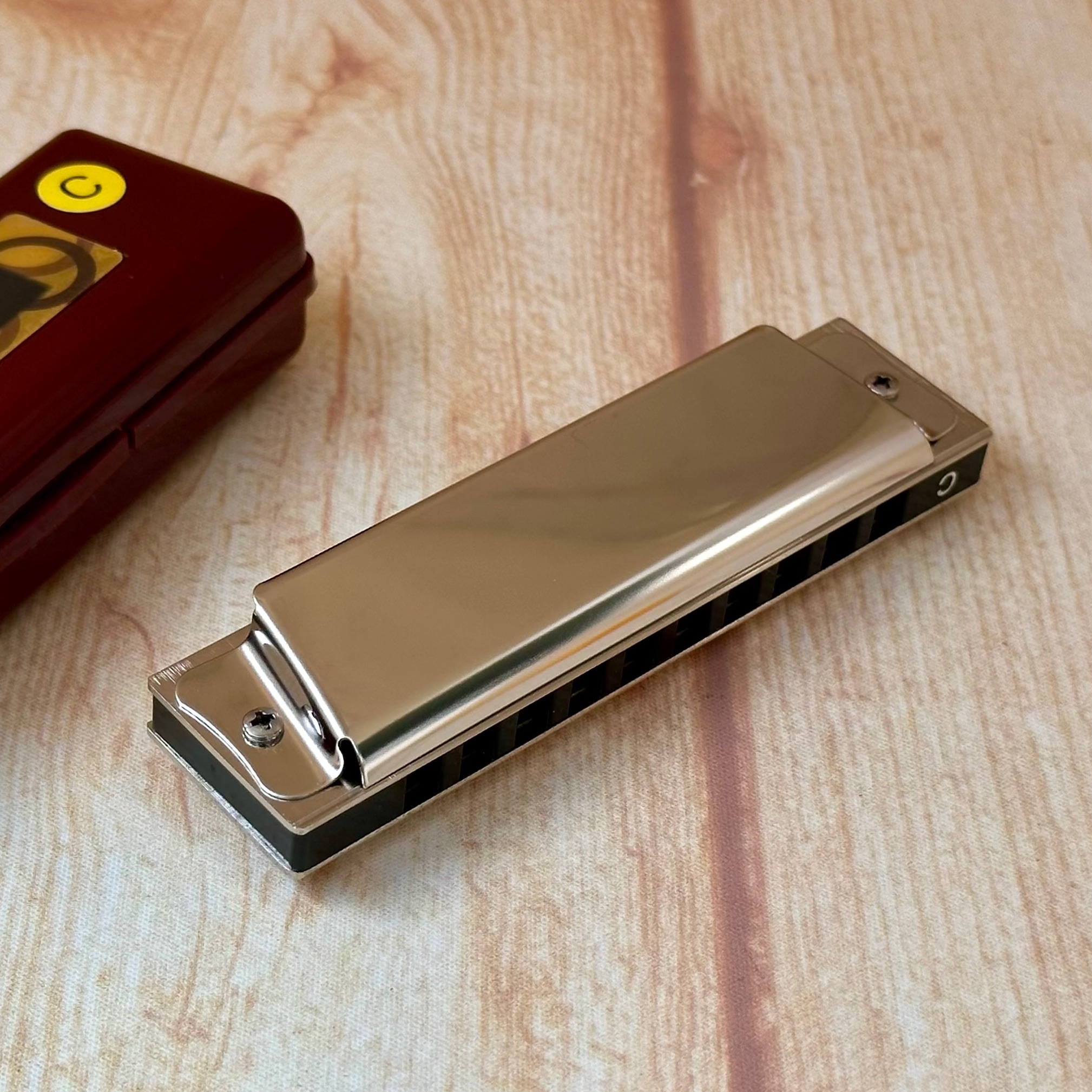 ￼Kèn Harmonica 10 lỗ Easttop T10 màu bạc