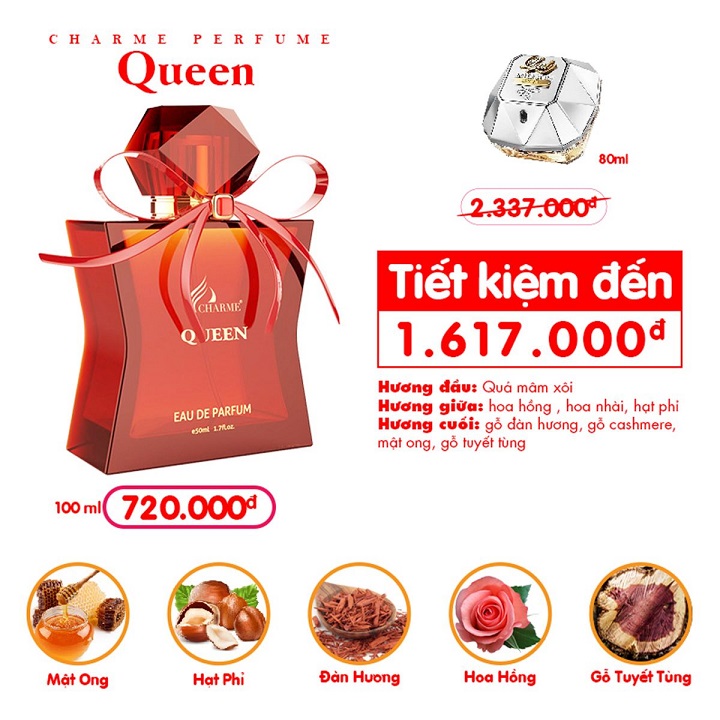 [HCM]Nước hoa nữ QUEEN - NGỌT NGÀO, QUYẾN RŨ (10ML - 20ML - 100ML)