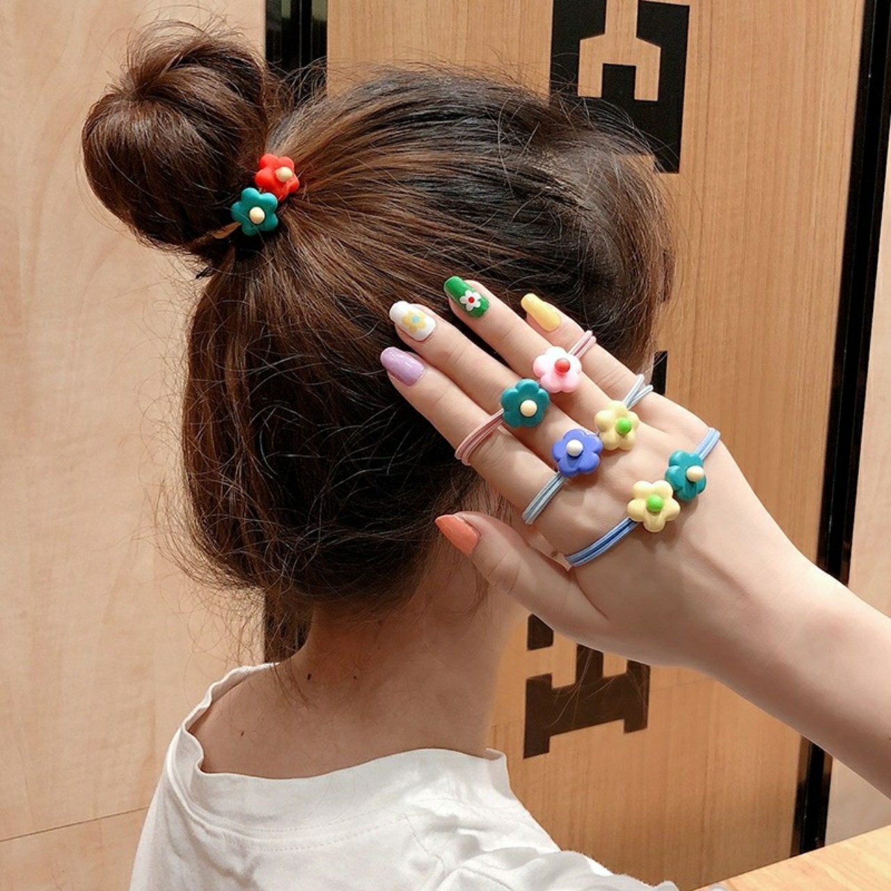 DÂY CỘT TÓC HOA MAI NHÍ - 01 thun