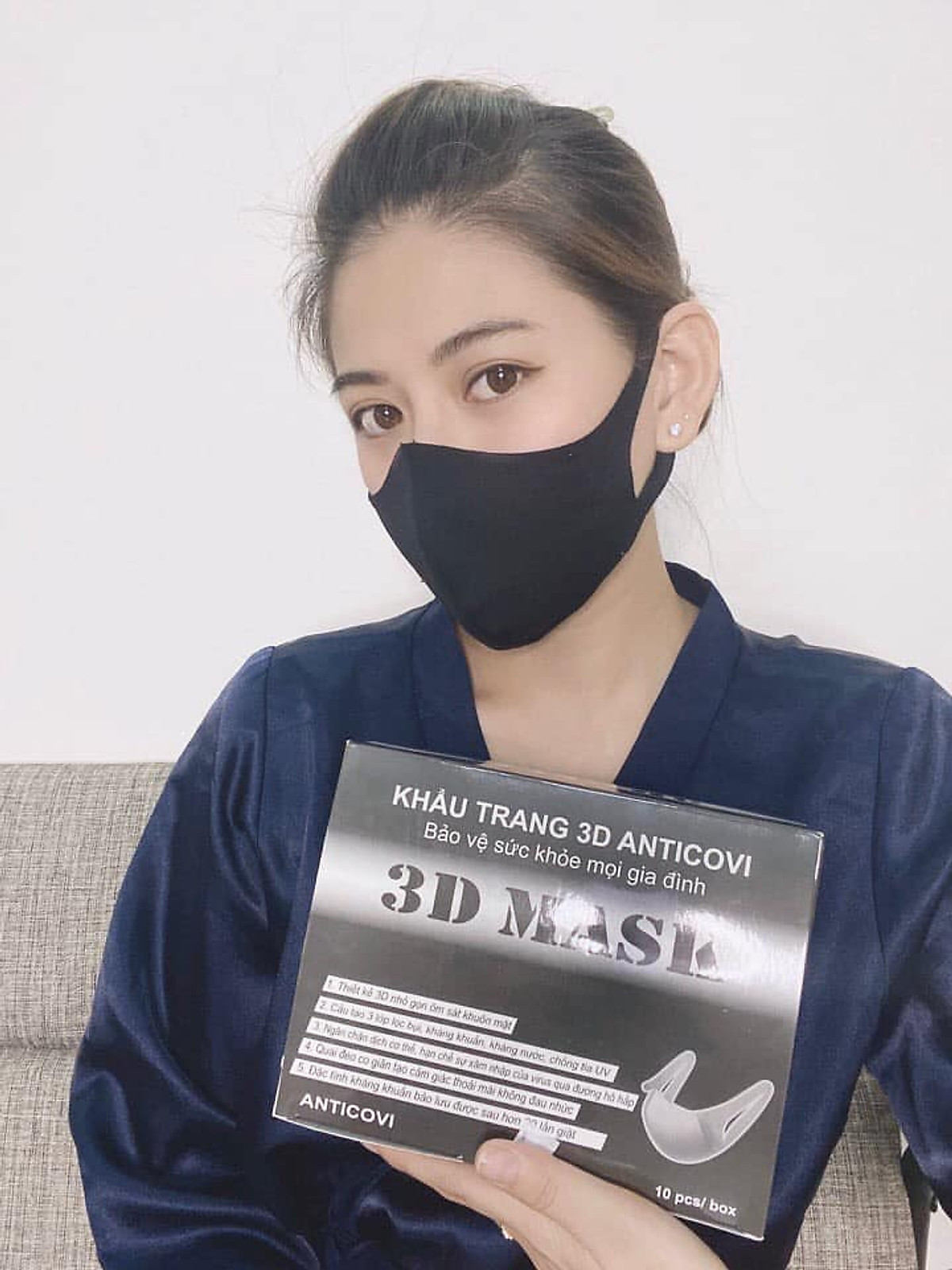 Khẩu trang 3D MASK Màu ĐEN - 3D Mask ĐEN (Hộp 50 cái)