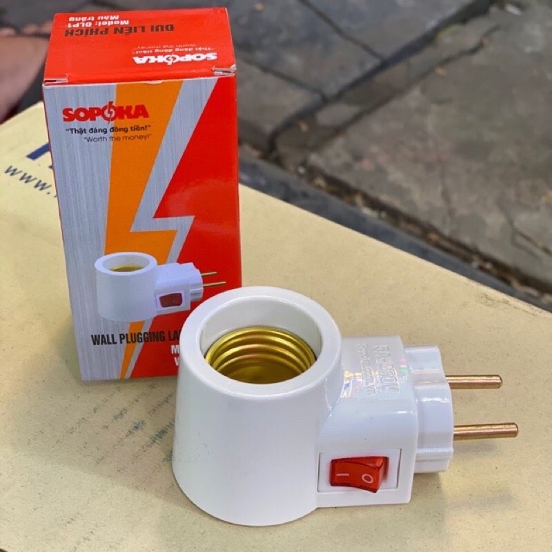 Đui đèn liền phích cắm có công tắc cao cấp SOPOKA