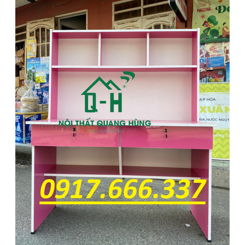 Bàn học sinh đôi hai chổ ngồi cho bé 1m2x1m45x45cm