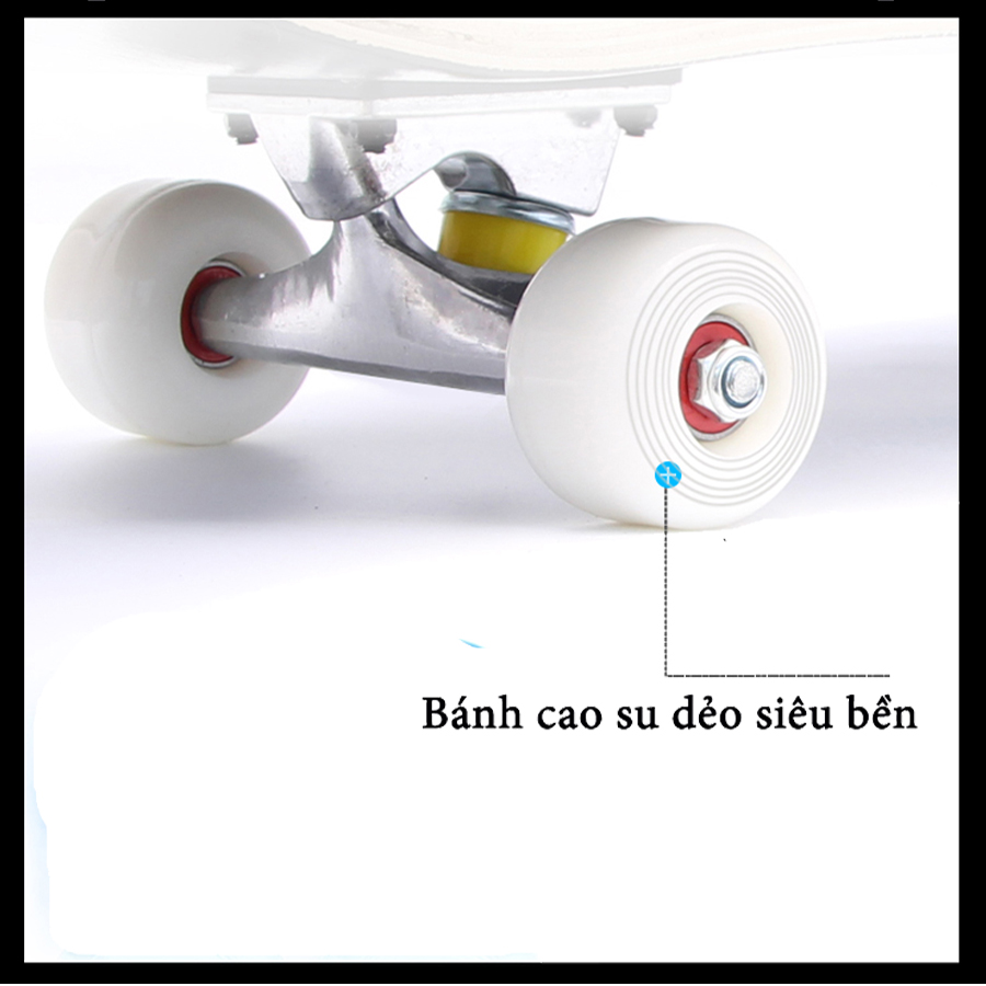 Ván trượt người lớn 80cm cao cấp đạt chuẩn thi đấu màu đỏ lửa (Mặt nhám chịu lực 120kg)