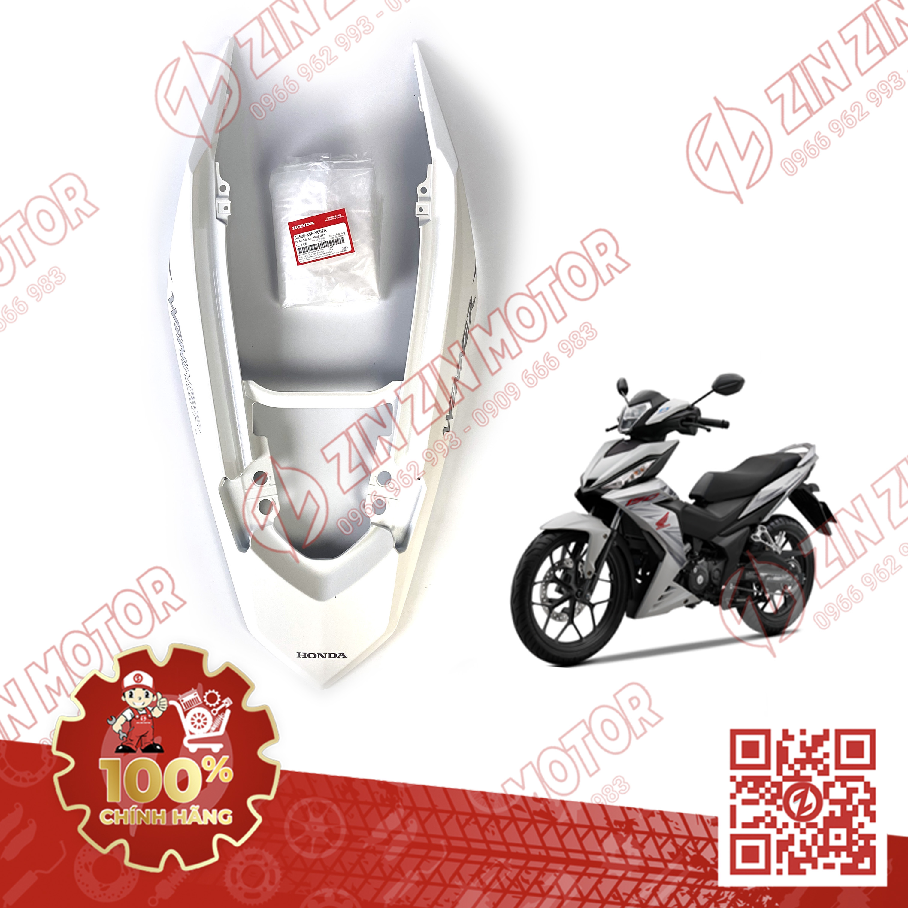 Dàn áo winner v1 trắng đen 2016, rs150 v1 v2 phiên bản thể thao chính hãng honda - zinzinmotor