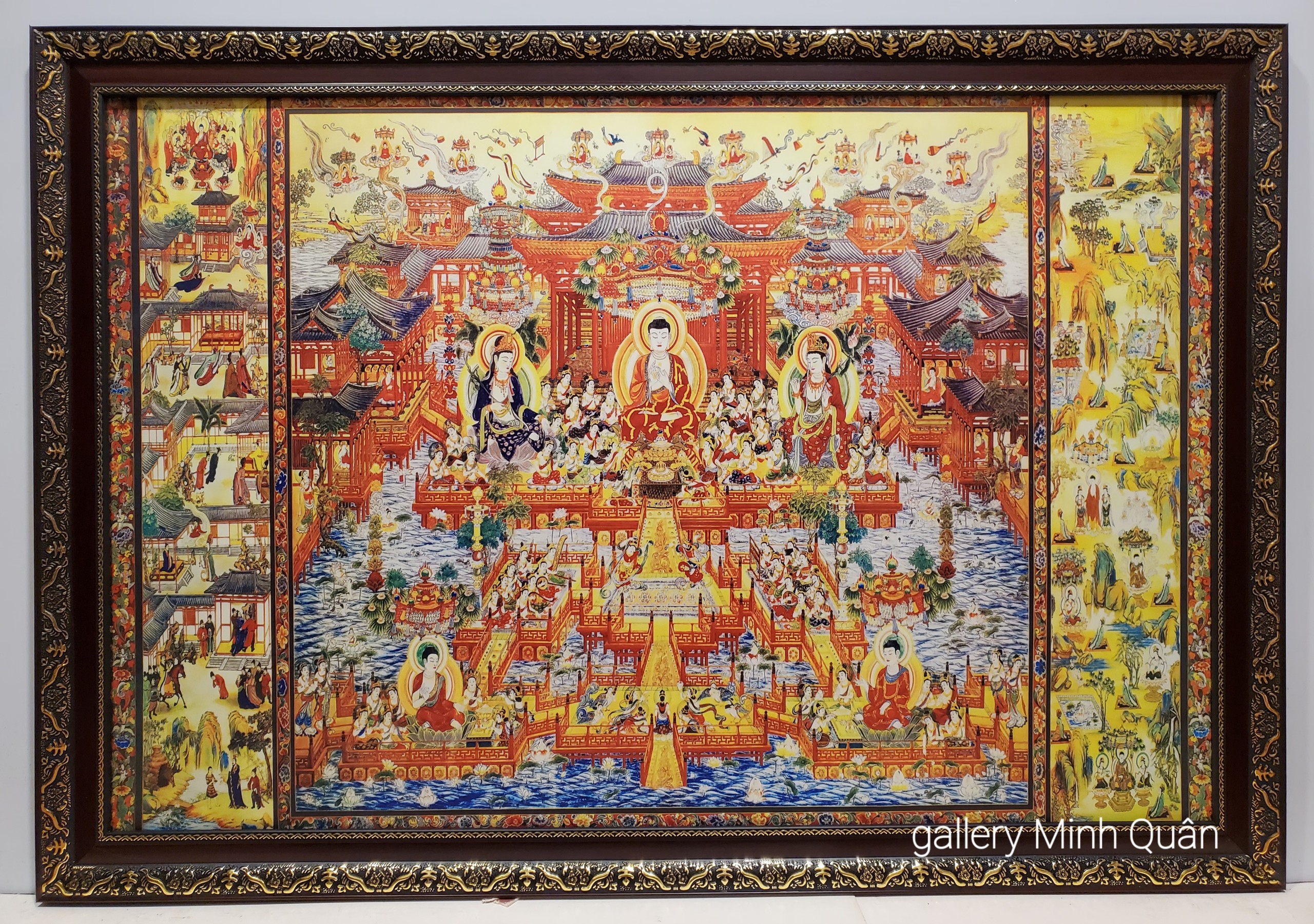 Tranh in dầu -Tây phương cực lạc thế giới phật-P032T