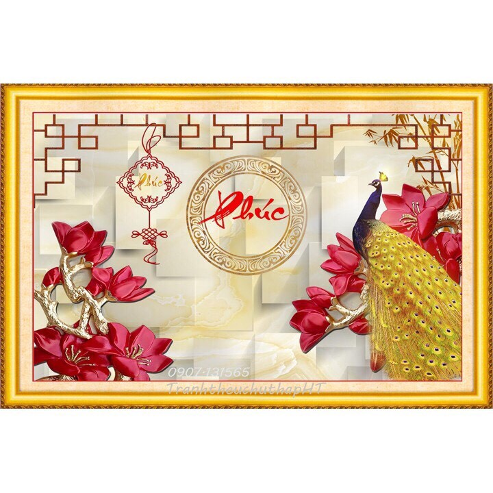 [HCM]Tranh đính đá Công chữ Phúc VS230 (80x53) chưa đính Chưa Có Đánh Giá