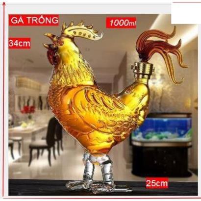 Vỏ chai rượu hình con gà trống