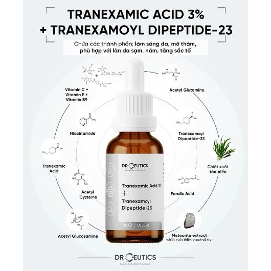 [30g] Tinh chất làm sáng da, giảm nám DrCeutics Tranexamic 3%