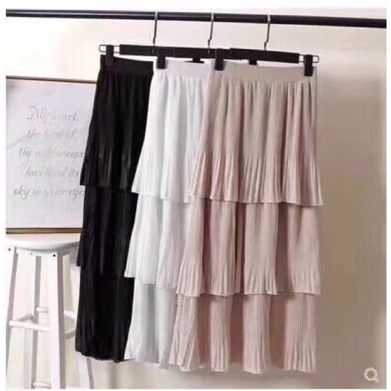 Chân váy tầng dập ly cạp chun