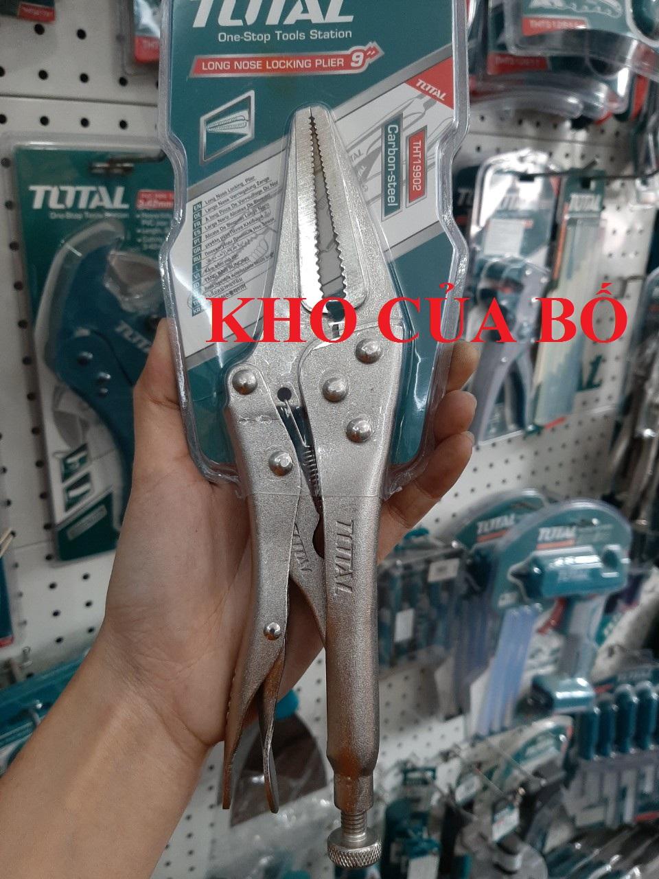 Kìm bấm khóa mỏ dài cao cấp TOTAL THT19902 Kềm bấm khóa mũi dài thép Cr-V siêu cứng chống rỉ sét cong vênh trong quá trình sử dụng dụng cụ cơ khí