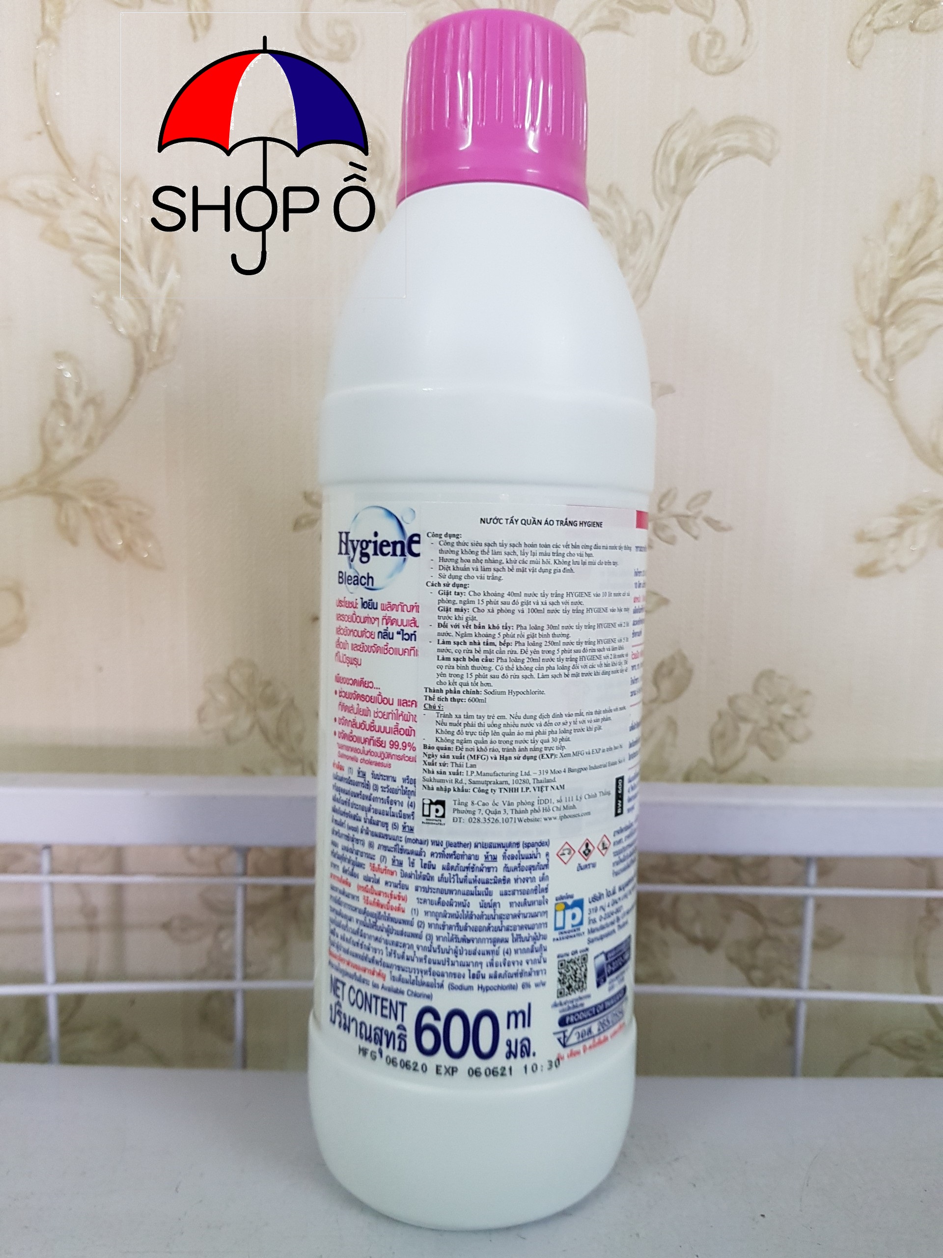 Nước tẩy quần áo trắng Hygiene 600ml