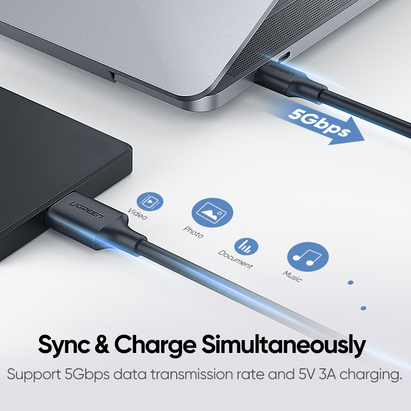 UGREEN  USB Type C to Micro USB 3.0Fast Data Transfer & Charge Sync Compatible with Western Seagate Toshiba Canvio Galaxy S5 Note 3 and More