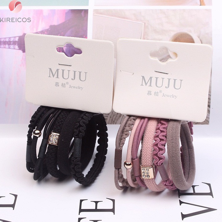 [HCM]Set 6 Dây Cột Tóc Đơn Giản Nhiều Màu - kireicos
