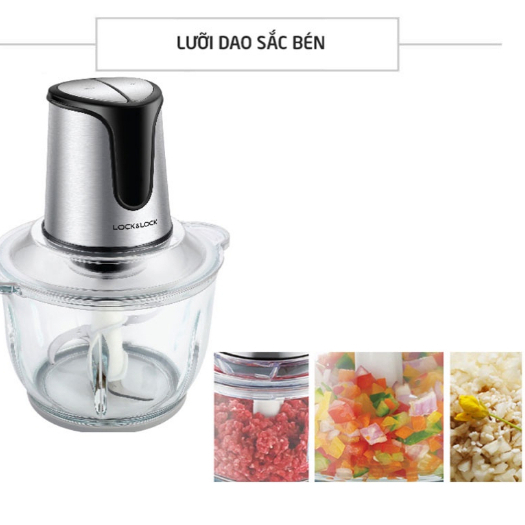 Máy xay thịt LocknLock 2L lưỡi dao sắc kèm 2 cấp độ xay Lock&Lock EJM171 - HAPOS