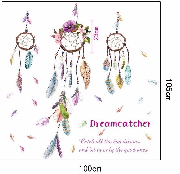 Decal dán tường vòng giấc mơ deamcatcher phong cách