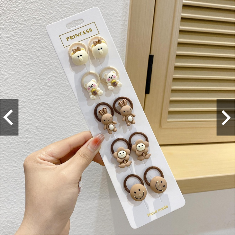 Dây buộc tóc cho bé (SET 10 dây) cột tóc họa tiết nhiều màu
