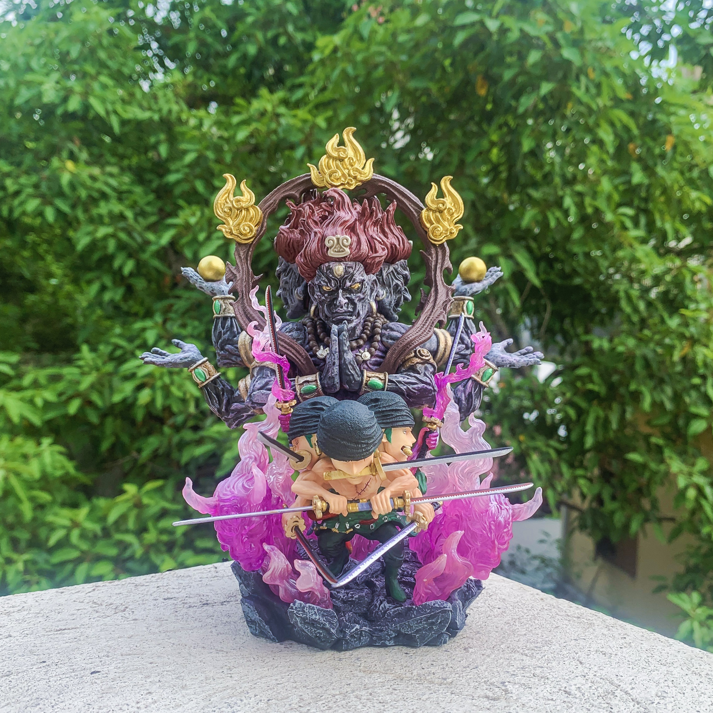 Mô hình chibi zoro asura có led - mô hình one piece