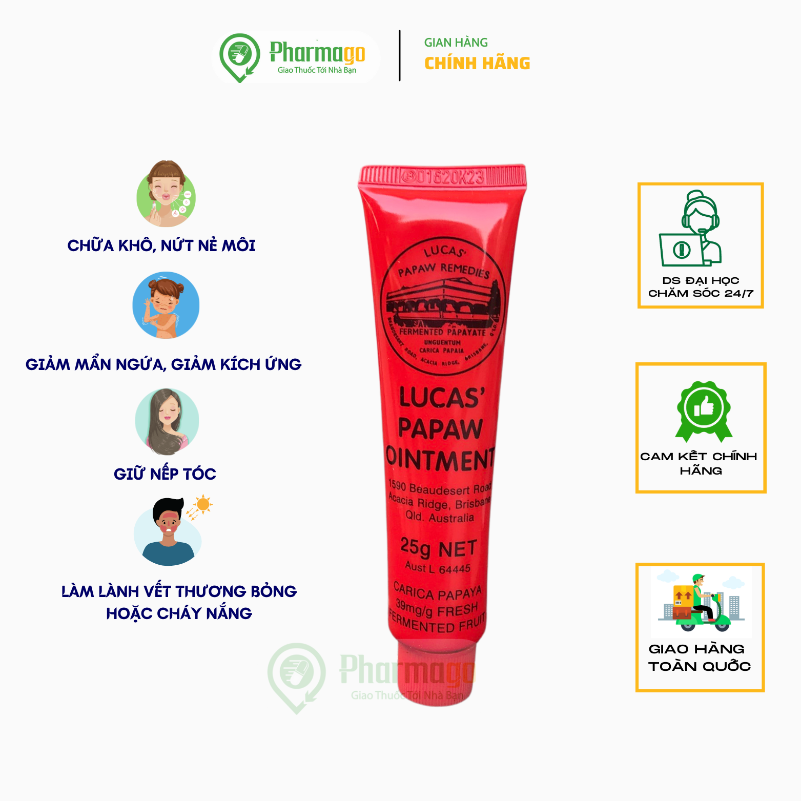 KEM ĐA NĂNG LUCAS' PAPAW OINTMENT TUÝP 25G [CHÍNH HÃNG]