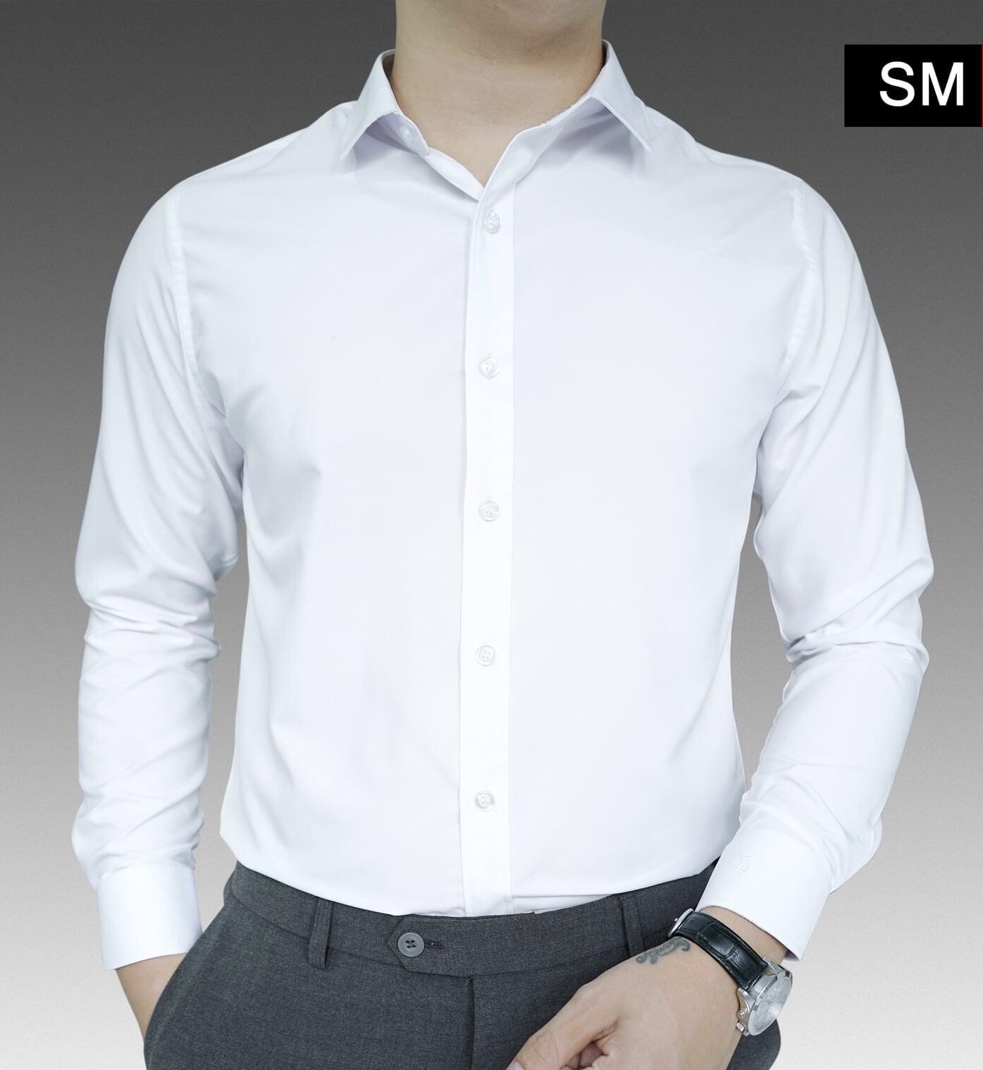 Áo sơ mi nam trắng học sinh cấp 3