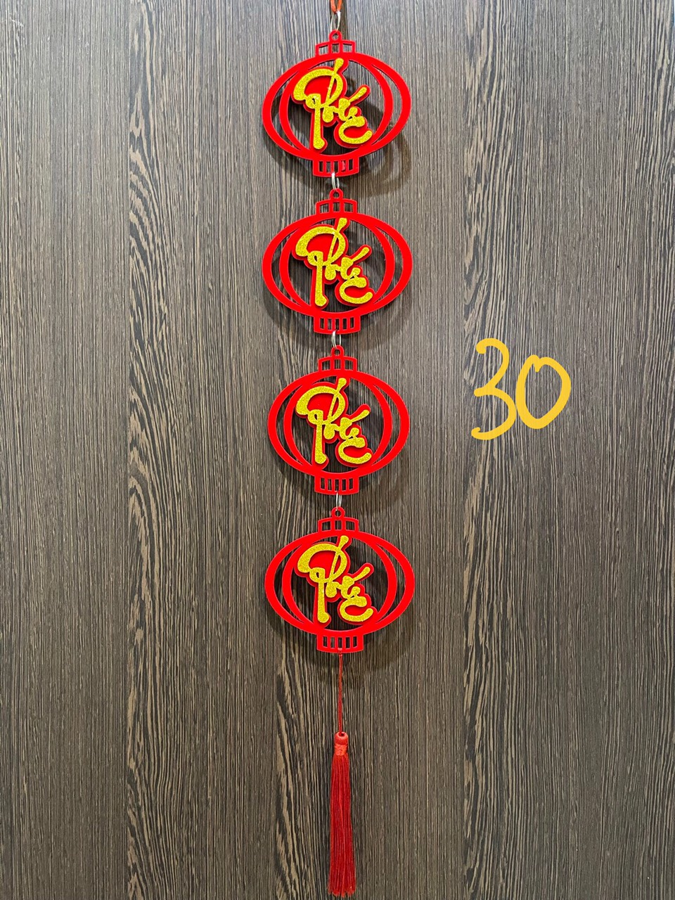 Dây treo nhung đỏ trang trí tết TL30 lồng đèn chữ phúc