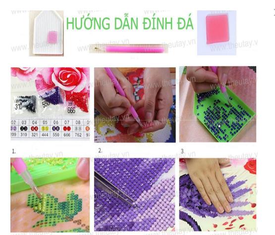 Tranh Đính Đá ABC 3D Cha Mẹ DF097 (KHÁCH TỰ ĐÍNH) kt:76X49CM