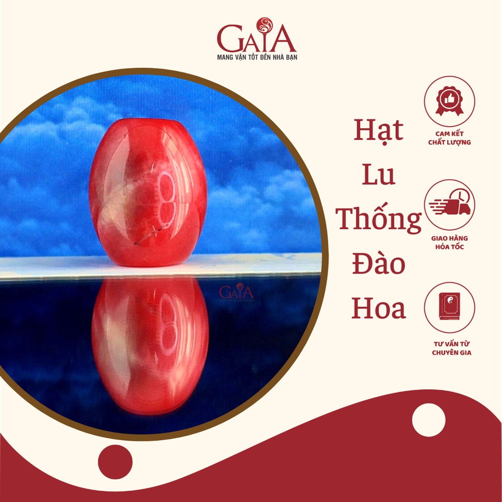 Hạt lu thống đá đào hoa thông đèn được cực đẹp