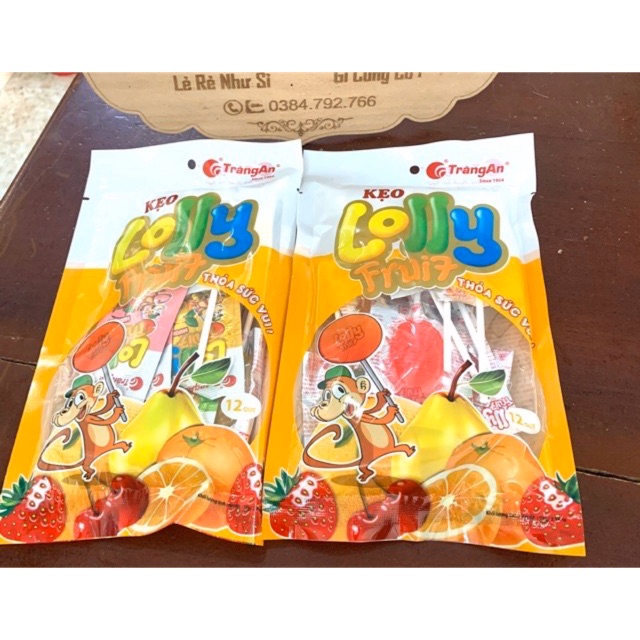KẸO MÚT LOLLY FRUIT TRÀNG AN GÓI 12 QUE.