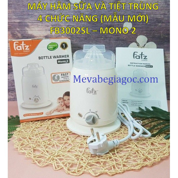 BH 1 NĂM Máy hâm sữa 4 chức năng FATZ Fatzbaby FB3002SL - Mono 2 Công nghệ