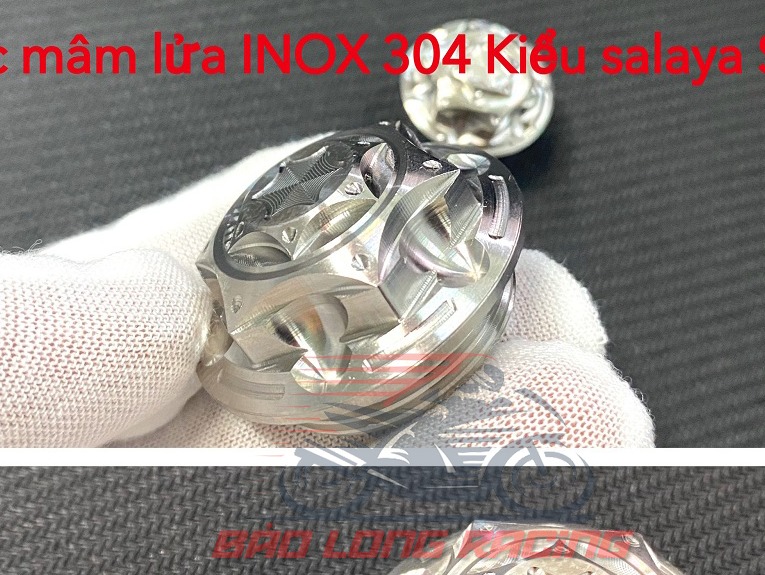 Ốc Mâm Lửa SALAYA mẫu S3 Inox 304 gắn Satria,Raider....