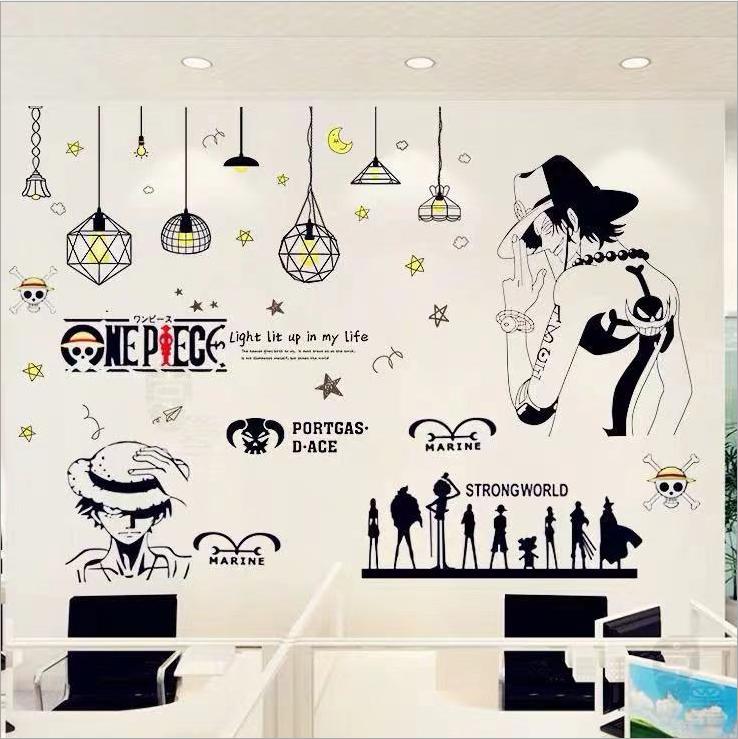 [HCM]Decal dán tường One Piece - decal đảo hải tặc combo 3 tấm siêu đẹp AmyShop