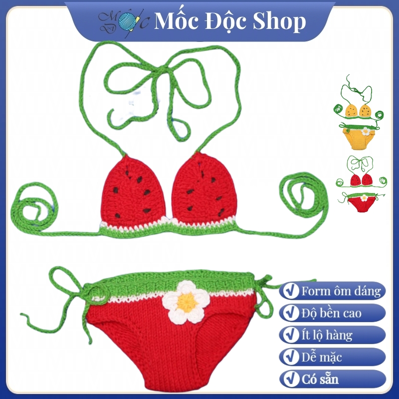 Baby girl Watermelon bikini crochet, swim suit two piece,  bathing Suit for Newborn, Toddler