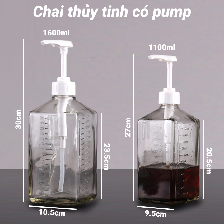 Chai thủy tinh có pum kahchan