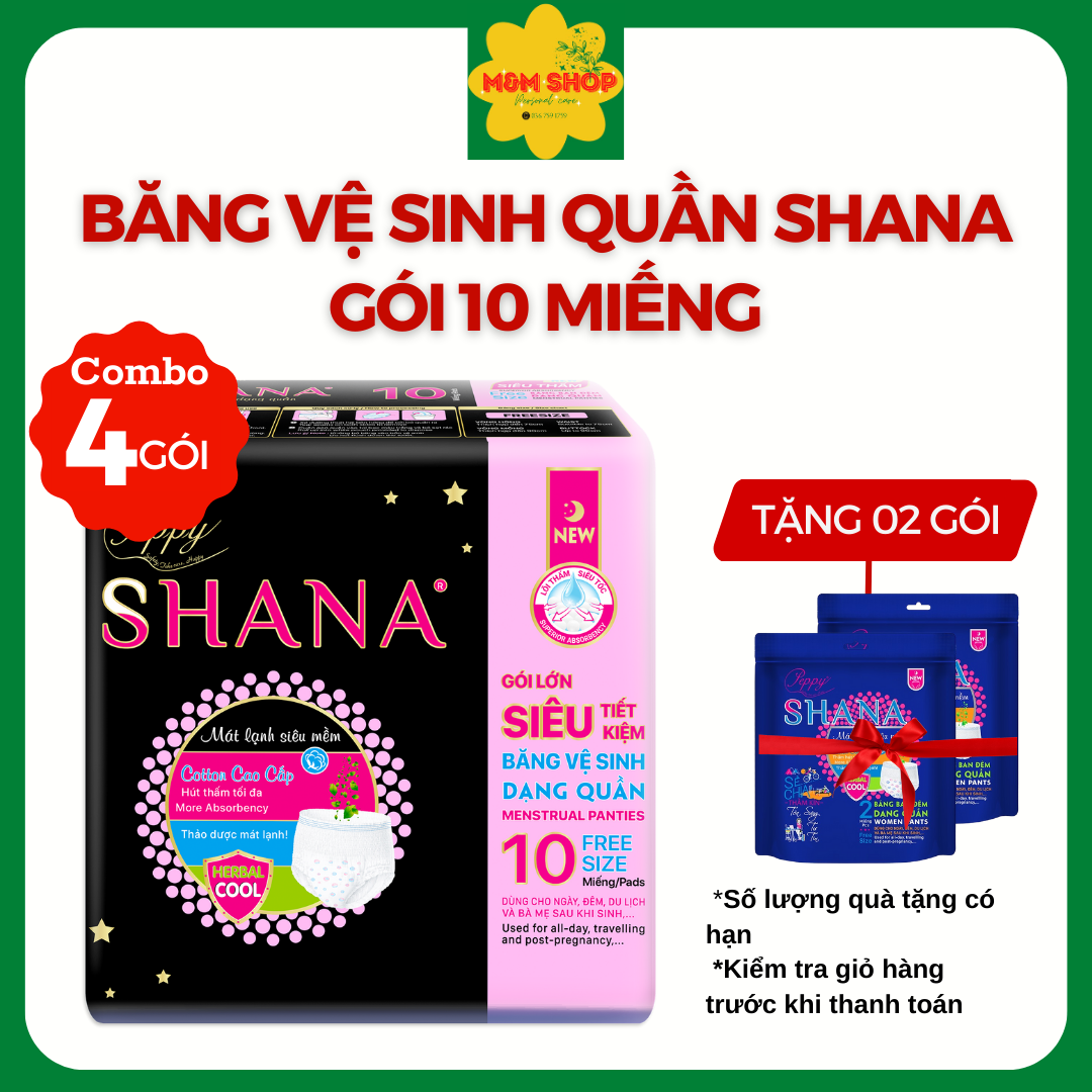 Combo 20 Gói Băng vệ sinh Quần Shana 2 quần/túi