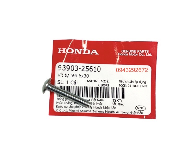 Vít tự ren honda 5x30 dùng cho nhiều xe