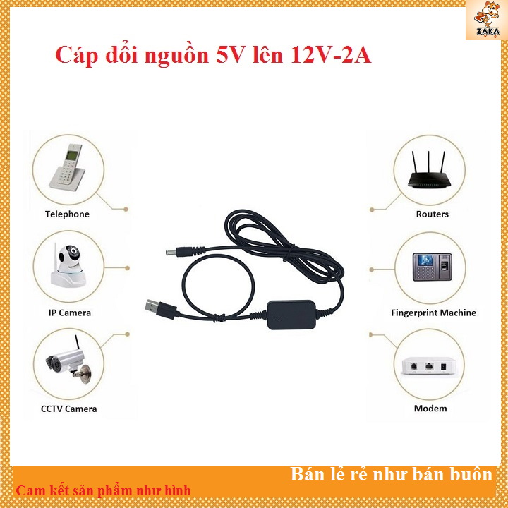 Cáp chuyển đổi điện áp cho modem Wifi 12v-2A (Cúp điện vẫn có Wifi)