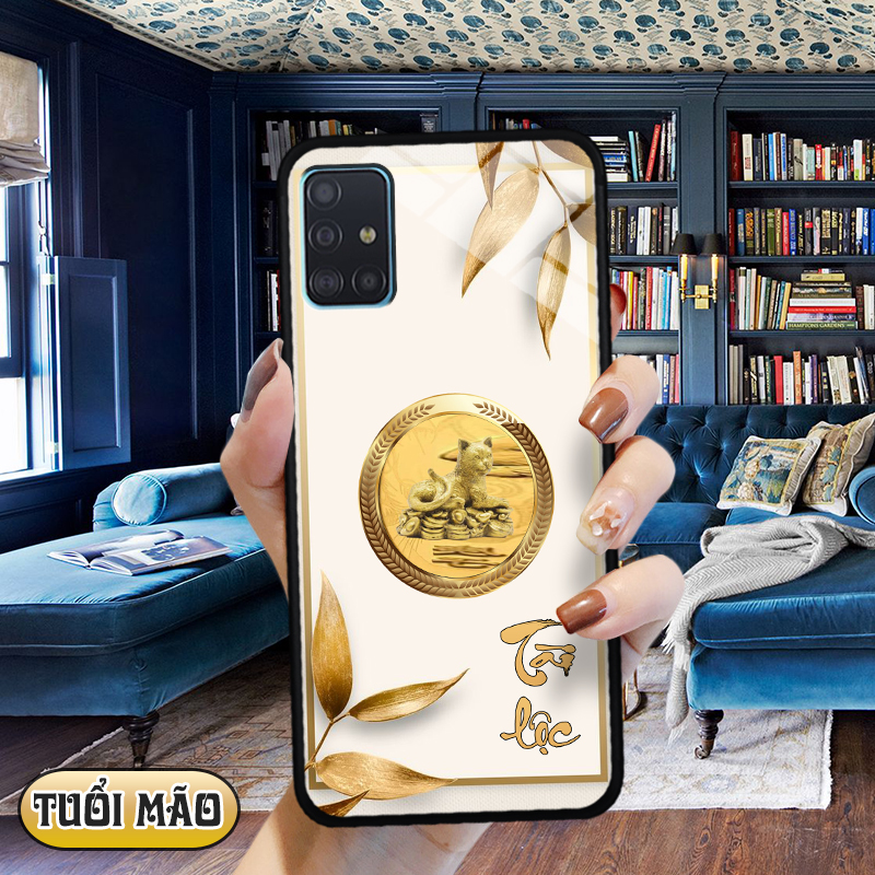 Ốp lưng kính 12 con giáp cho Samsung Galaxy A51