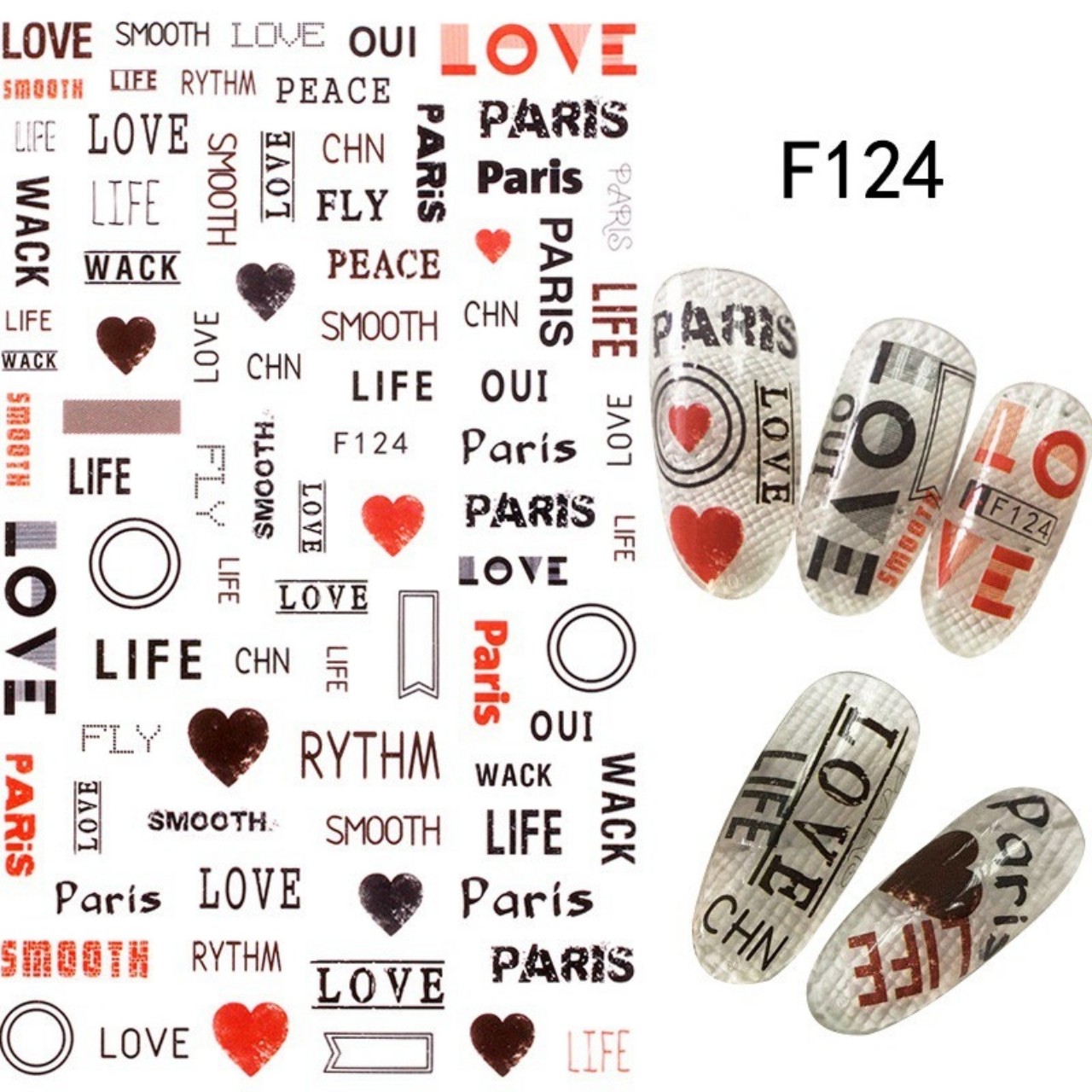 Sticker 3D chữ - Hình dán 3D trang trí móng BYH049