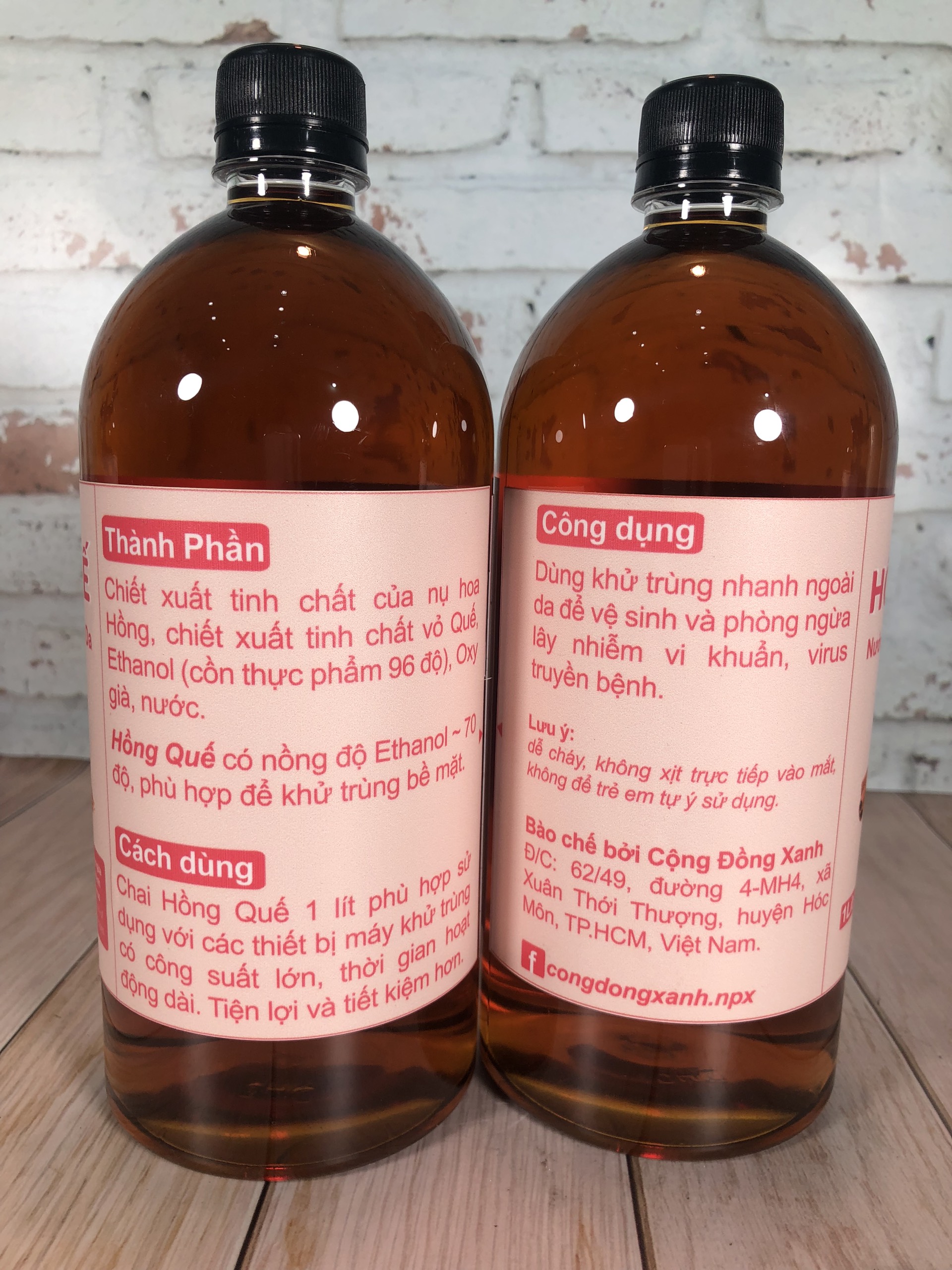 HỒNG QUẾ [nước rửa tay khử khuẩn], chai 1 lit