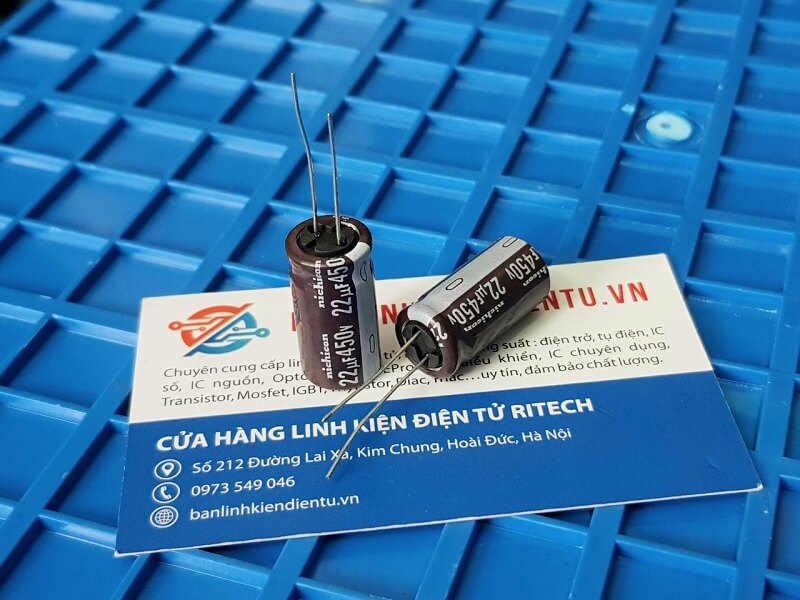 [Combo 10 chiếc] Tụ hóa Nichicon 22UF 450V Kích thước 13x26mm